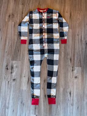 Christmas One Piece Pajamas Tailgate Flap Size Large Lazy One Flapjacks